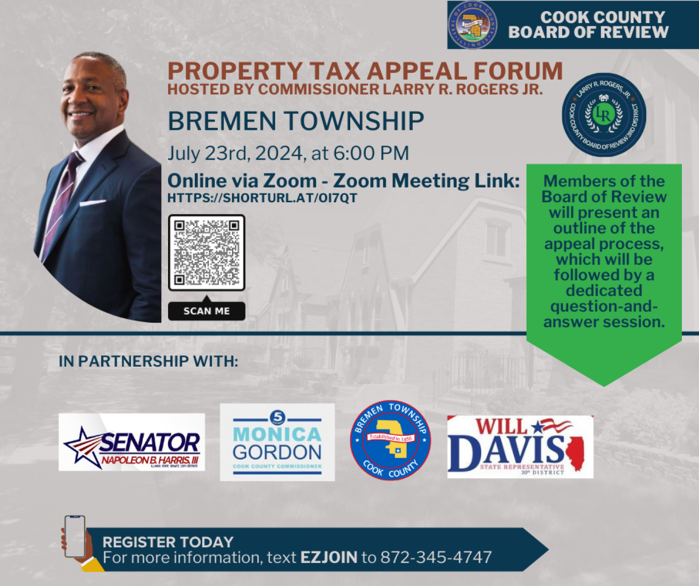 Property Tax Appeal Forum for Bremen Township Hosted by Commissioner